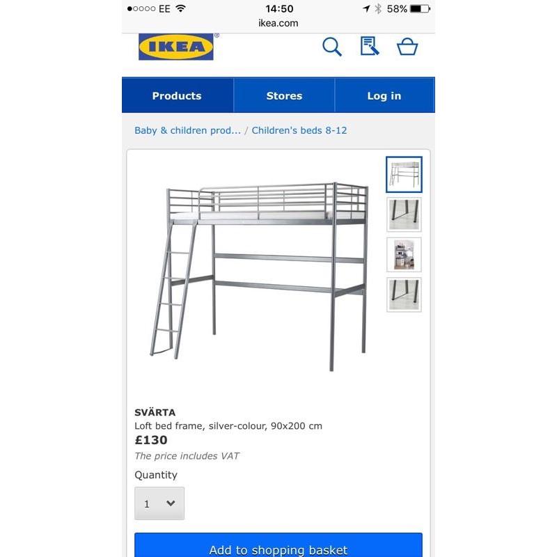 IKEA Svarta Loft style bed frame