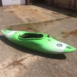 Kayak with paddle & neoprene skirt. For sea or river use. Paddles well