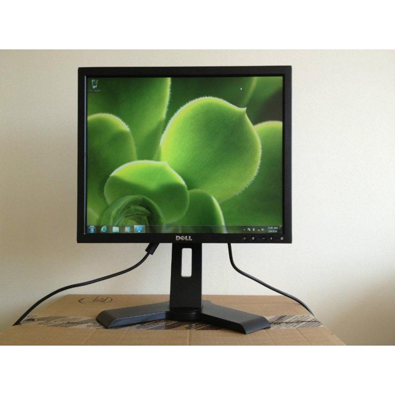 Dell P190St 19" LCD Monitor DVI VGA USB Hub Rotate Portrait Tilt Swivel (Black)