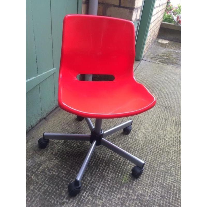 Red IKEA computer chair