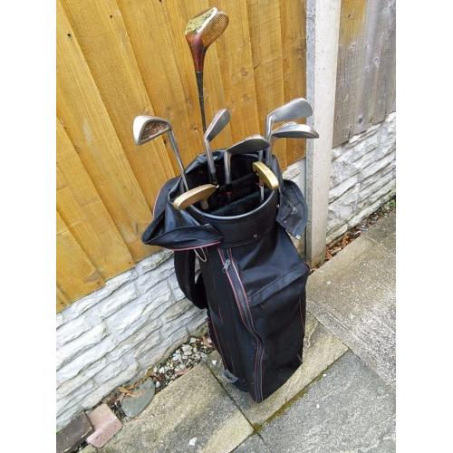 Golf clubs and bag