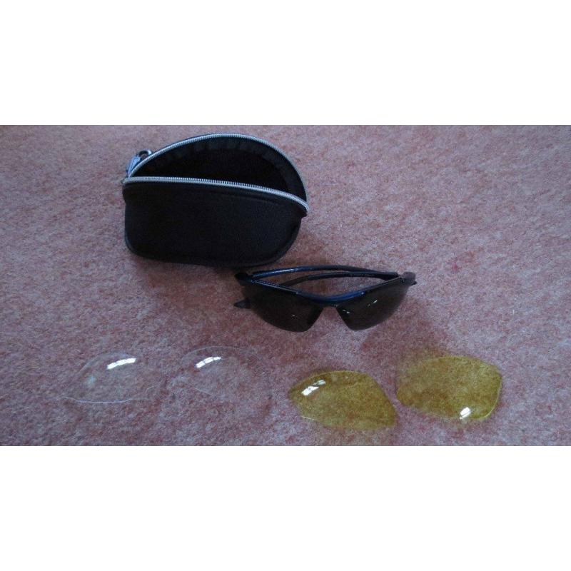 Sports Sun Glasses Interchangeable Lens Set with case