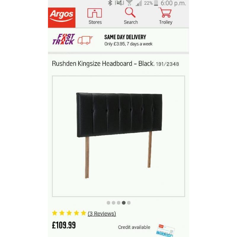 Black headboard Kingsize