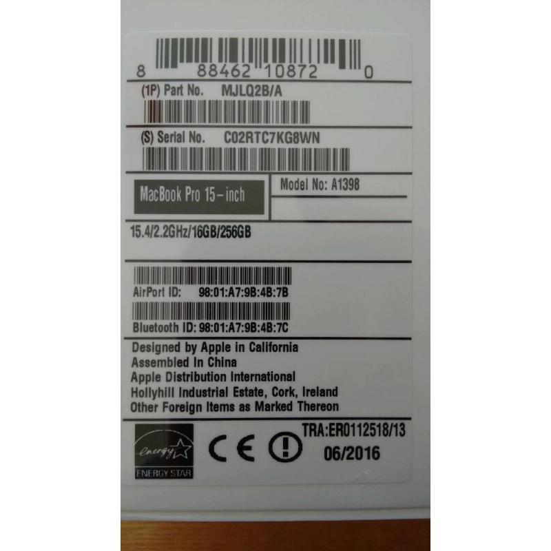 Macbook pro 15" Intel core i7 . Brand new sealed.
