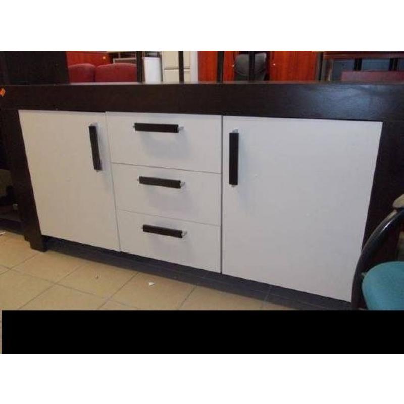 Caesar: 2 Door Cupboard with 3 Dreawers Brown-White High Gloss *NEW*
