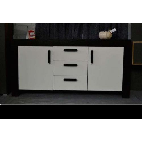 Caesar: 2 Door Cupboard with 3 Dreawers Brown-White High Gloss *NEW*