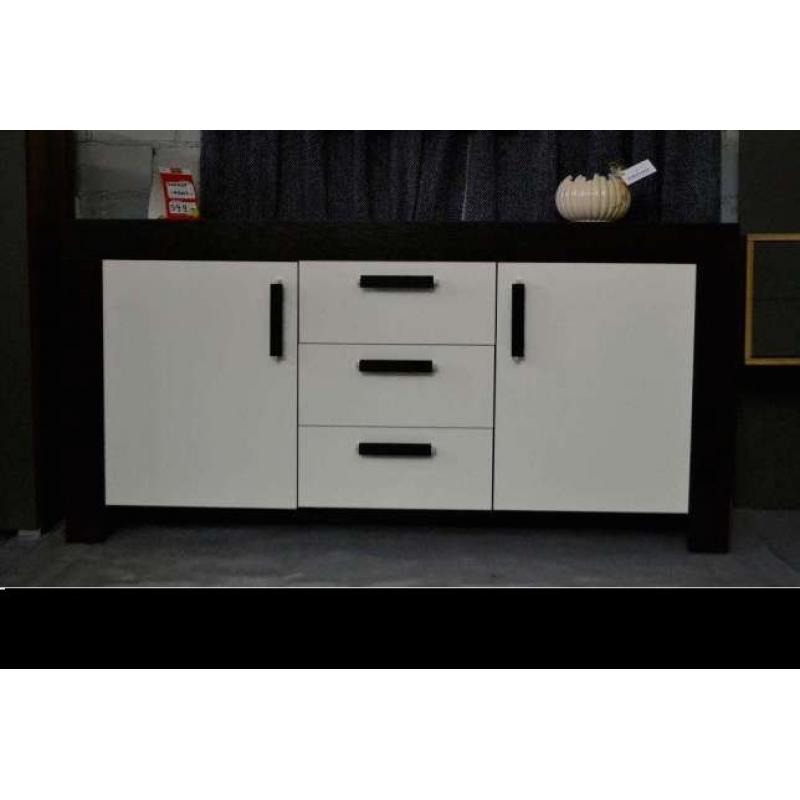 Caesar: 2 Door Cupboard with 3 Dreawers Brown-White High Gloss *NEW*