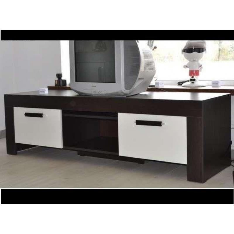 Caesar: 2 Door Cupboard with 3 Dreawers Brown-White High Gloss *NEW*
