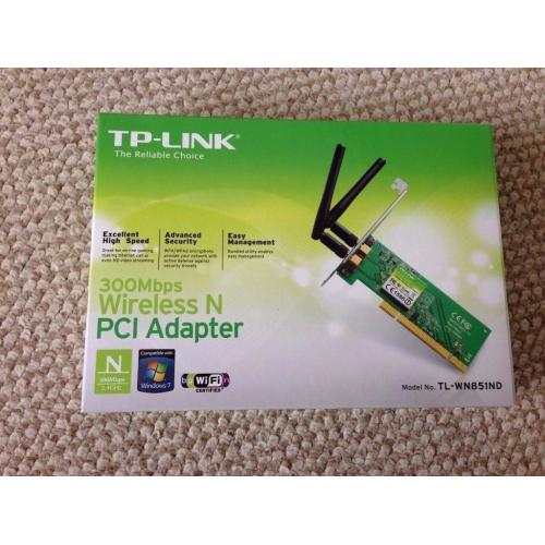 Network WI-FI CARD - TP-LINK TL-WN851ND - 300Mbps Wireless N PCI Adapter - NEW