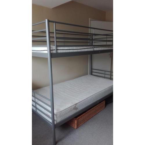 metal bunk beds with mattress