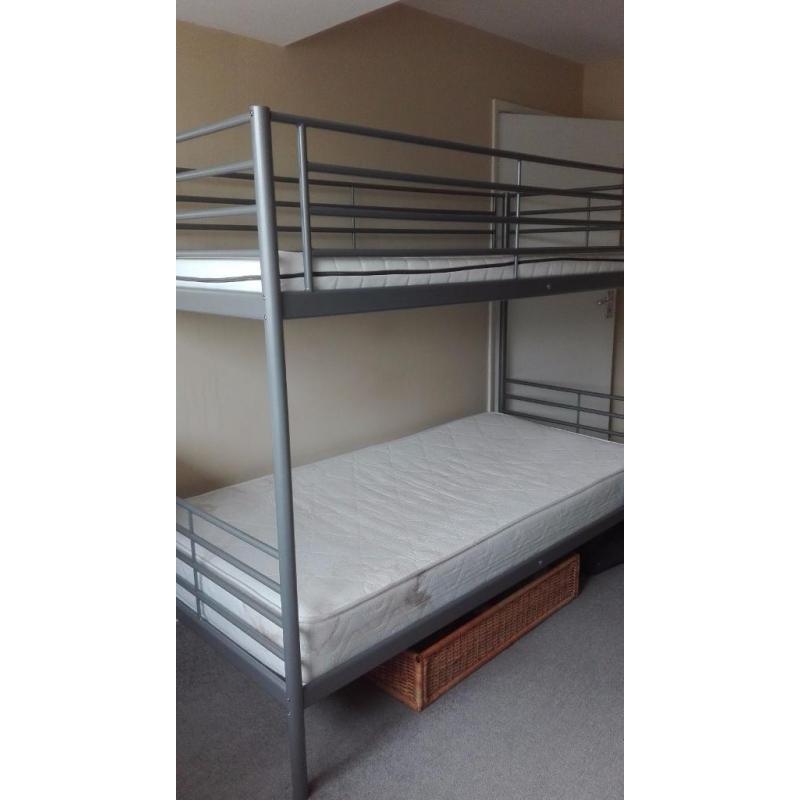 metal bunk beds with mattress