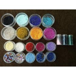 BEADS & ACCESSORIES FOR JEWELLERY MAKING - beads, containers, needles, instructions, thread