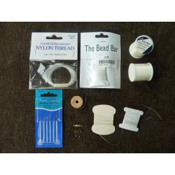 BEADS & ACCESSORIES FOR JEWELLERY MAKING - beads, containers, needles, instructions, thread