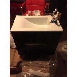 Bathroom heaven / hugo oliver vanity basin black gloss brand new in box
