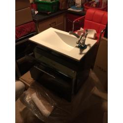 Bathroom heaven / hugo oliver vanity basin black gloss brand new in box
