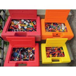 Four Cases of 1990s Vintage K'nex