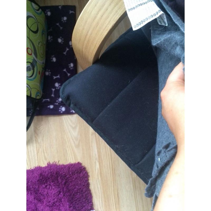 Ikea chair with throws and pillows