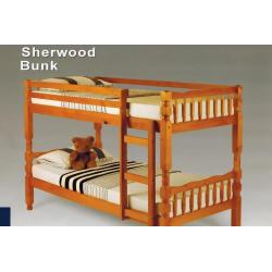 **CLEARANCE** Sherwood Pine Solid Wooden BunkBed, splits into 2 single bed and mattress- Brand New
