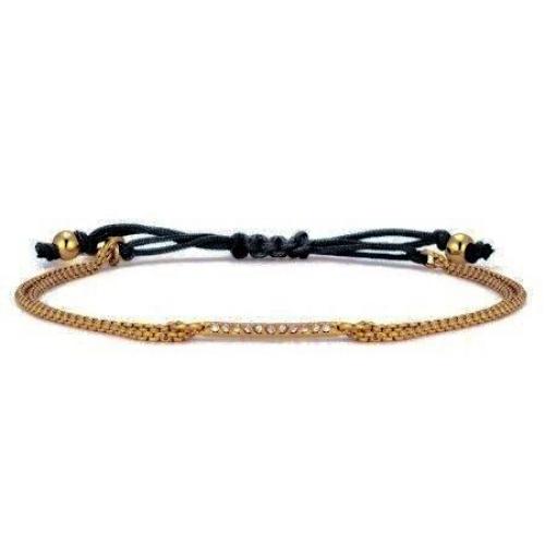 Pave wishing bracelet - gold