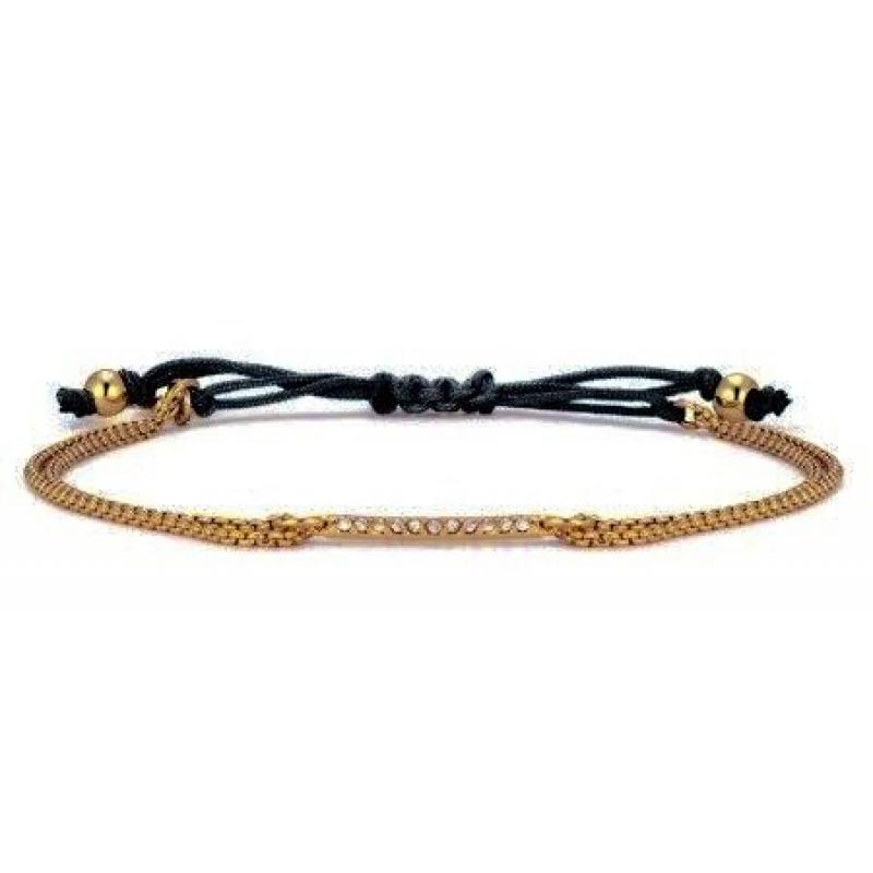 Pave wishing bracelet - gold