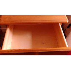 Bedside cabinets - 3 drawers pine wood (2 matching)