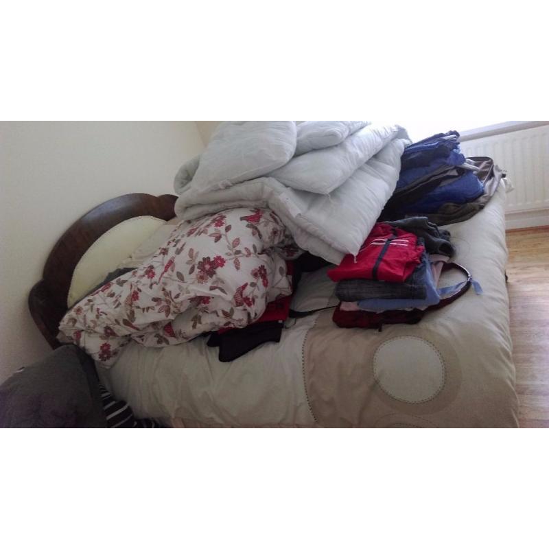 Mahogany double bed and mattress for sale