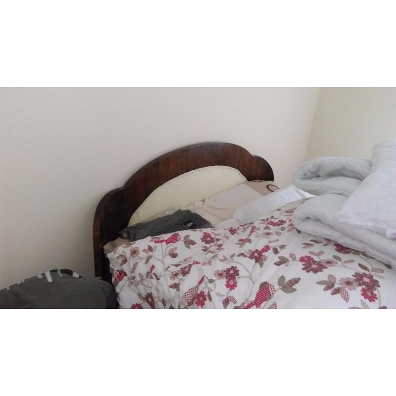 Mahogany double bed and mattress for sale