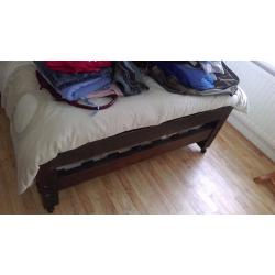 Mahogany double bed and mattress for sale