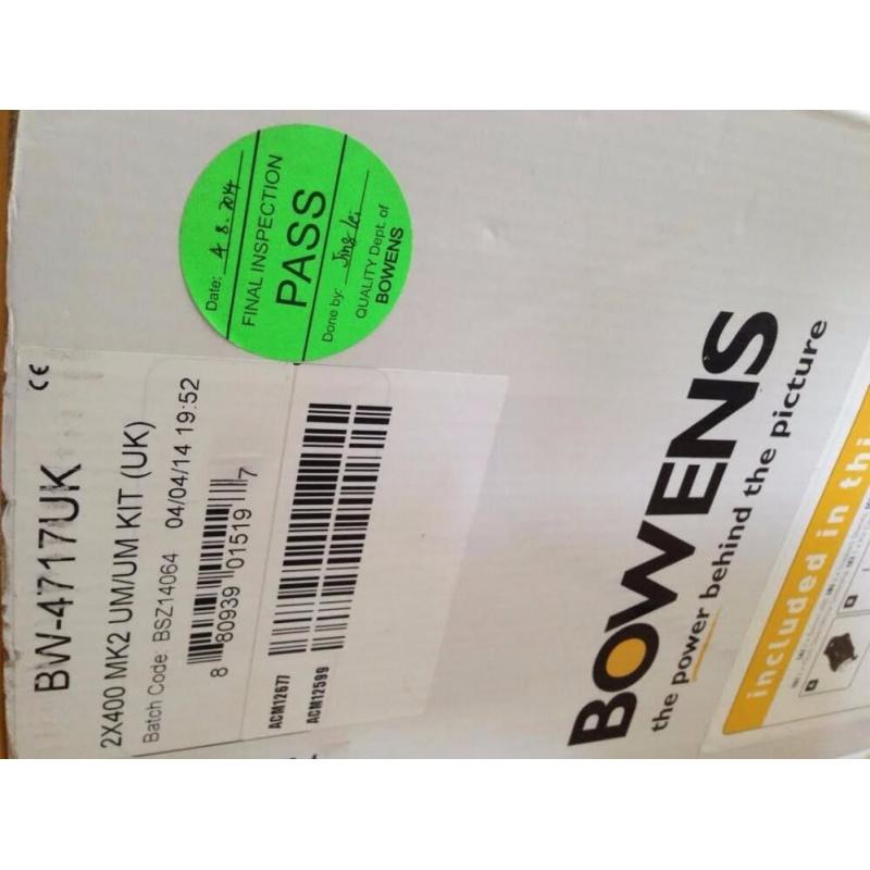 bowens gemini studio kit 400w twin head