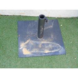 used garden parasol with metal stand