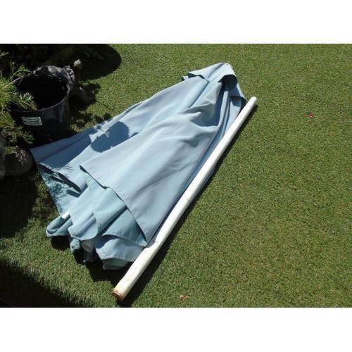 used garden parasol with metal stand