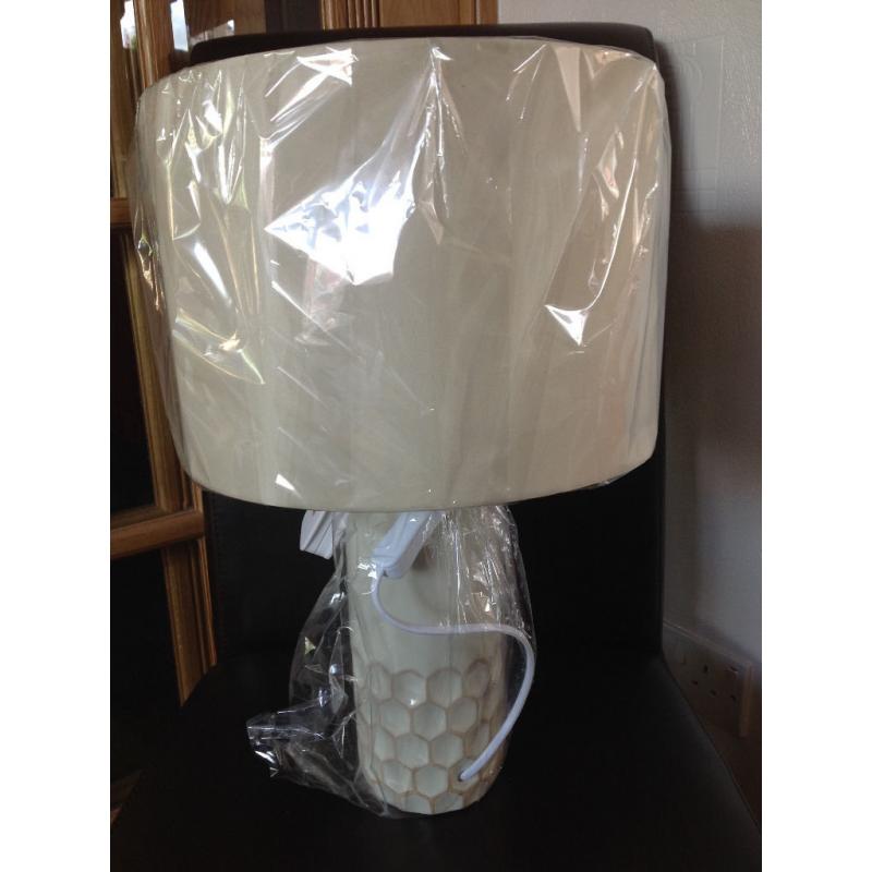 Brand new cream table lamp and shade