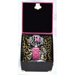 PAUL'S BOUTIQUE DESIGNER WATCH PINK STRAP CRYSTAL CHARM WATCH ZEBRA