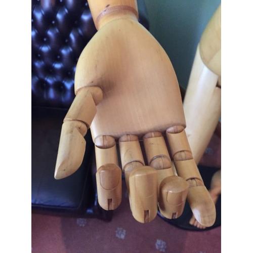 Rare full size wooden artist mannequin fully articulated on base