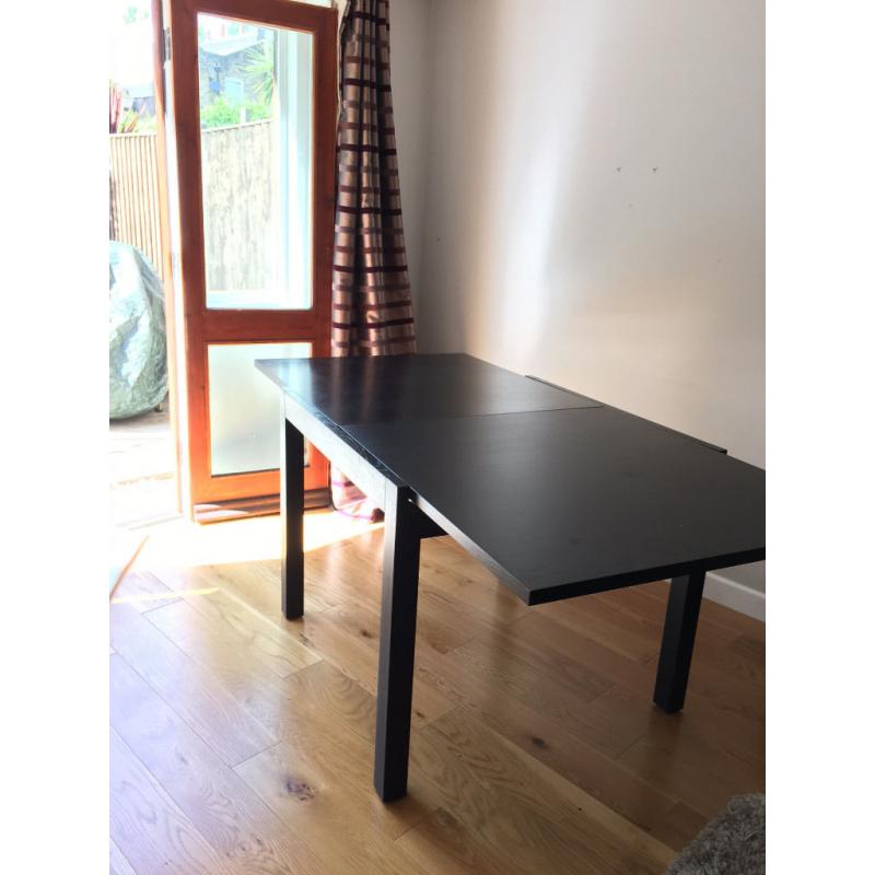 Black Wooden Dining Room Table - Habitat