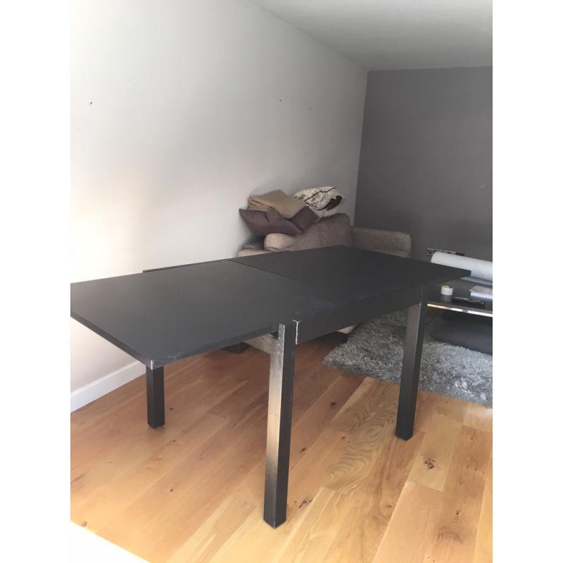Black Wooden Dining Room Table - Habitat