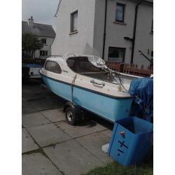shetland boat and 2 outboards