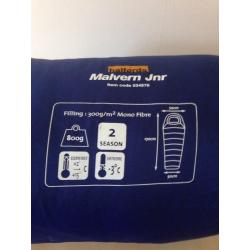 Halfords Malvern junior 170cm 2 season mummy sleeping bag