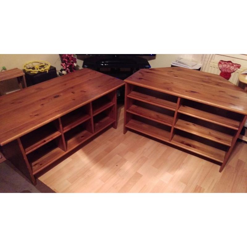 Timber corner tv unit and coffee table