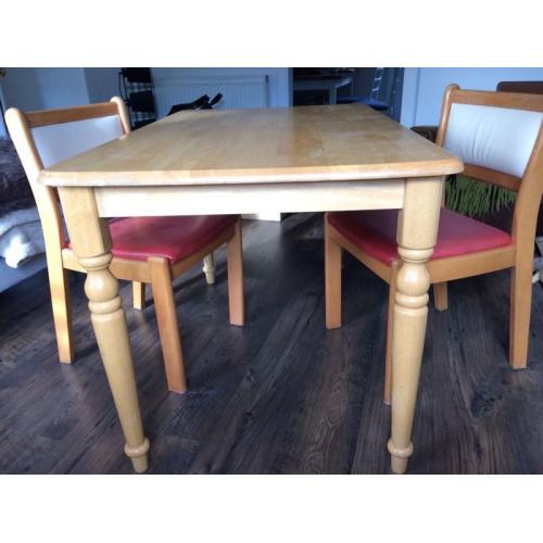 Solid pine wood table and chairs