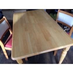 Solid pine wood table and chairs