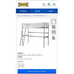 IKEA high sleeper bed