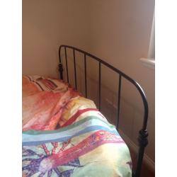 Double bed with mattress, duvet and 2 pillows