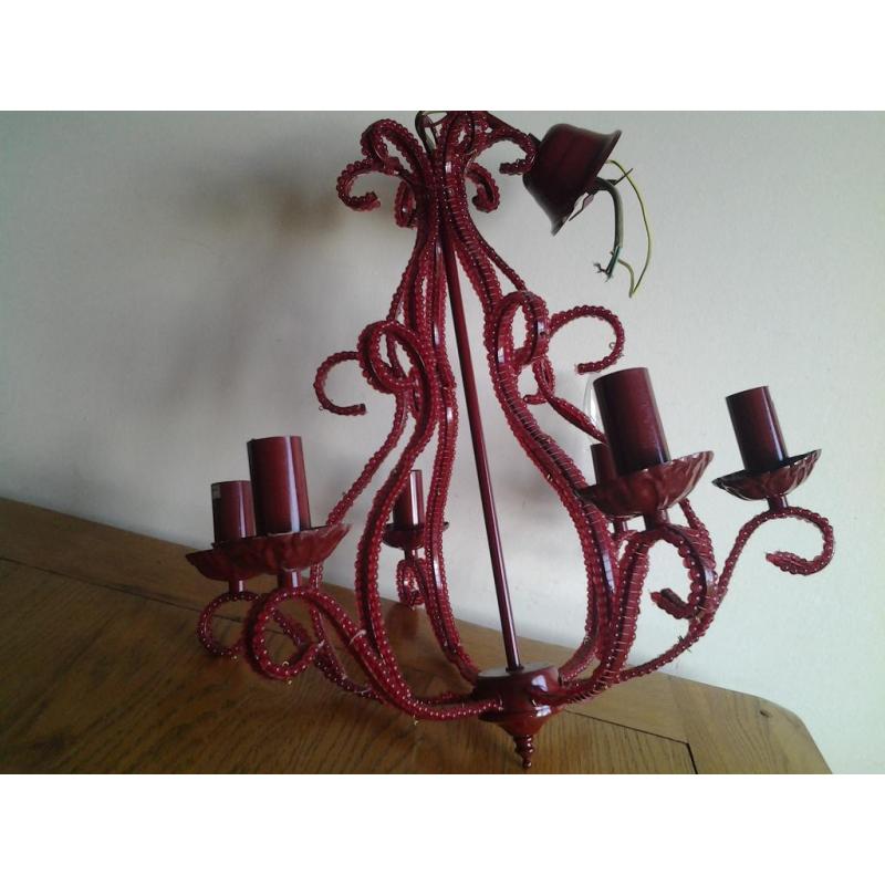 gorgeous red chandelier only used couple months