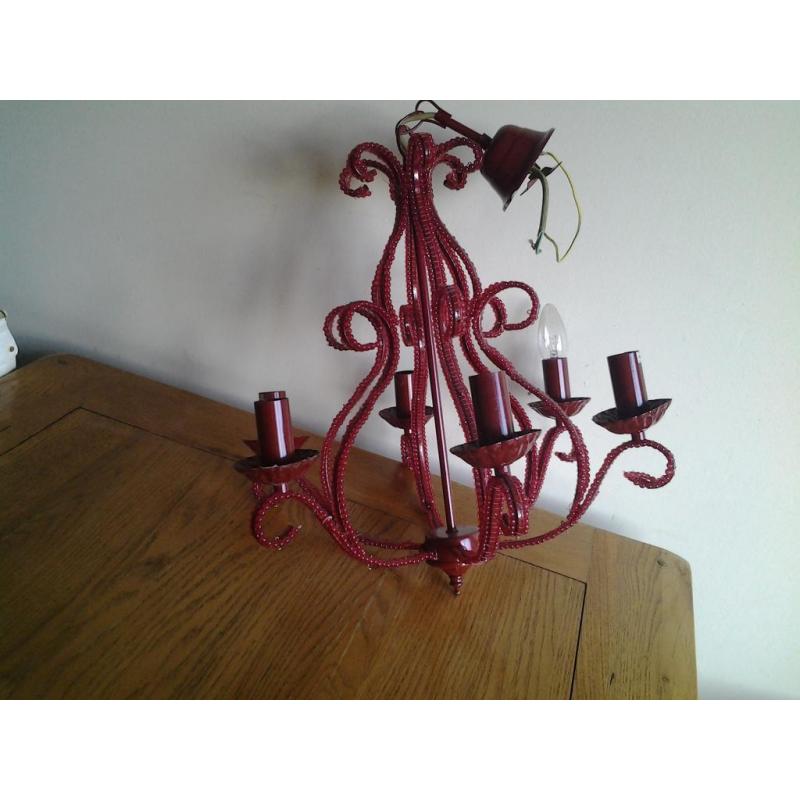 gorgeous red chandelier only used couple months