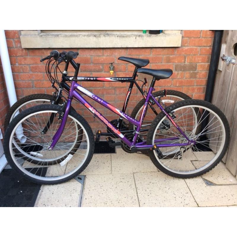 2 X Universal Blowout Wildthing mountain bikes for sale.