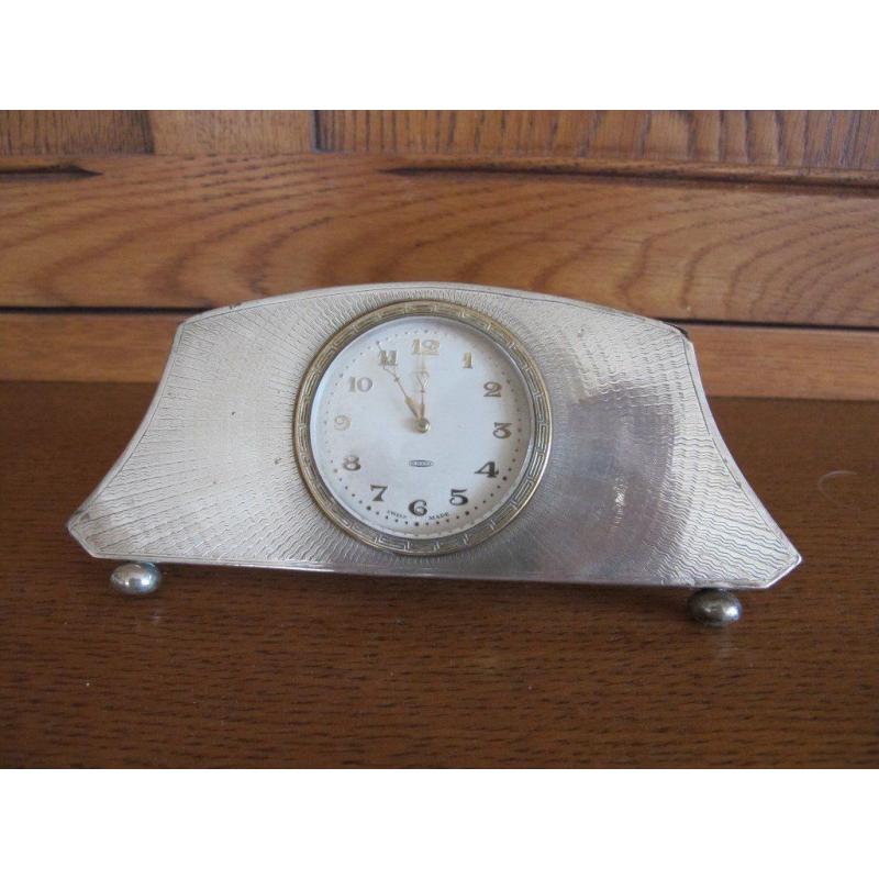Art Deco Silver Desk Clock