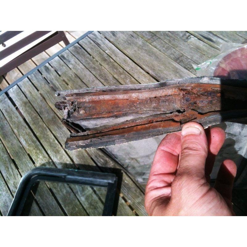 Early VW bay opening rear side window, n/s, for parts or repair