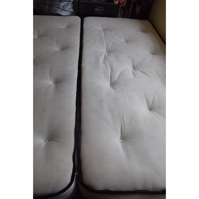 Super King Size Bed with Memory Foam Mattress Zip & Link