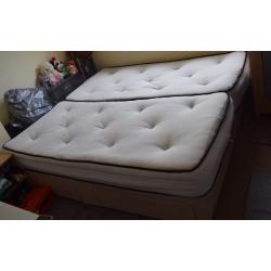 Super King Size Bed with Memory Foam Mattress Zip & Link